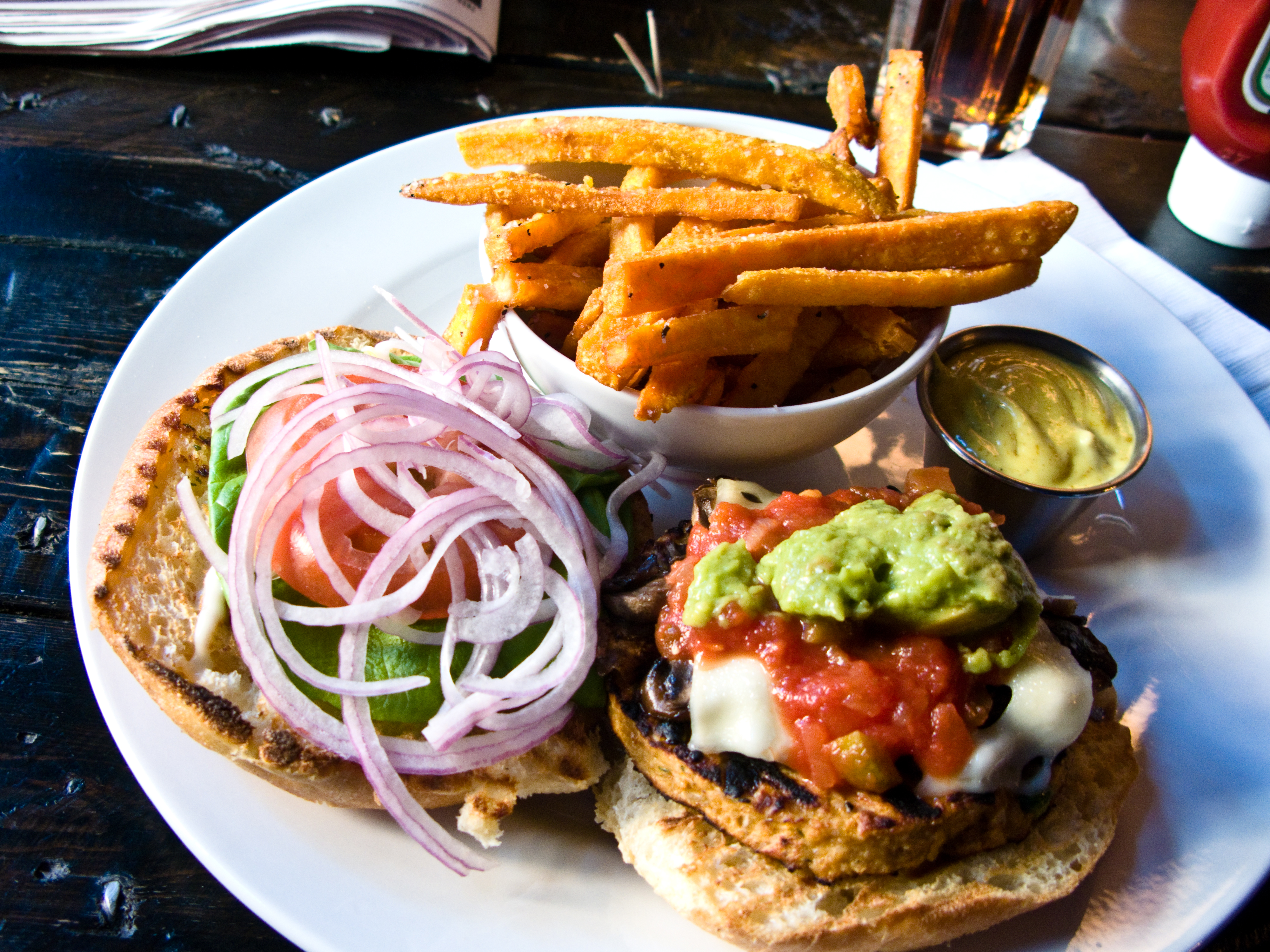 Veggie burger flickr user bradleyj creative commons