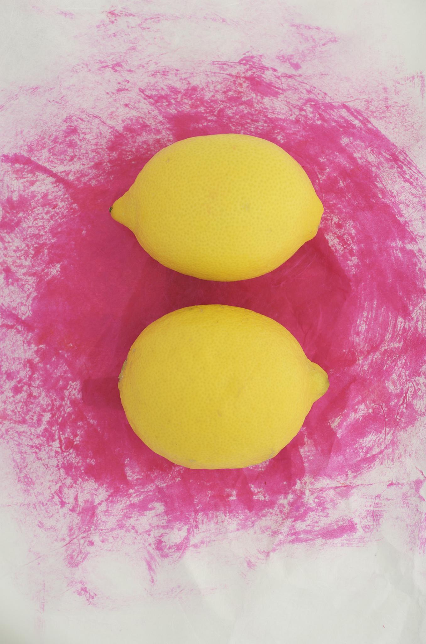 Lemons on pink