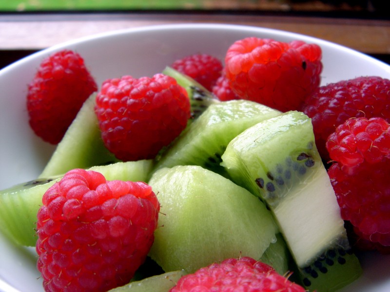 Kiwi and raspberry