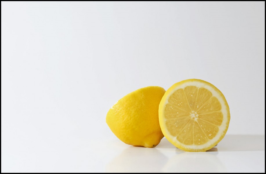 Lemons on white
