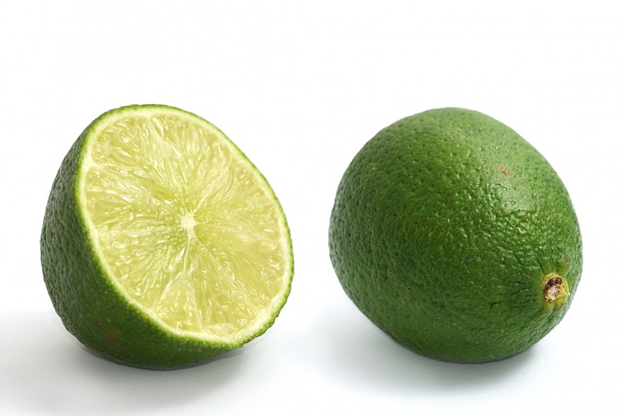Limes whole and halved