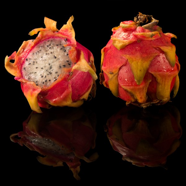 Pitaya on black background