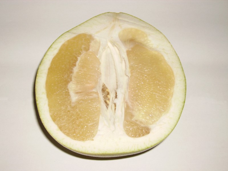 Pomelo cut one half
