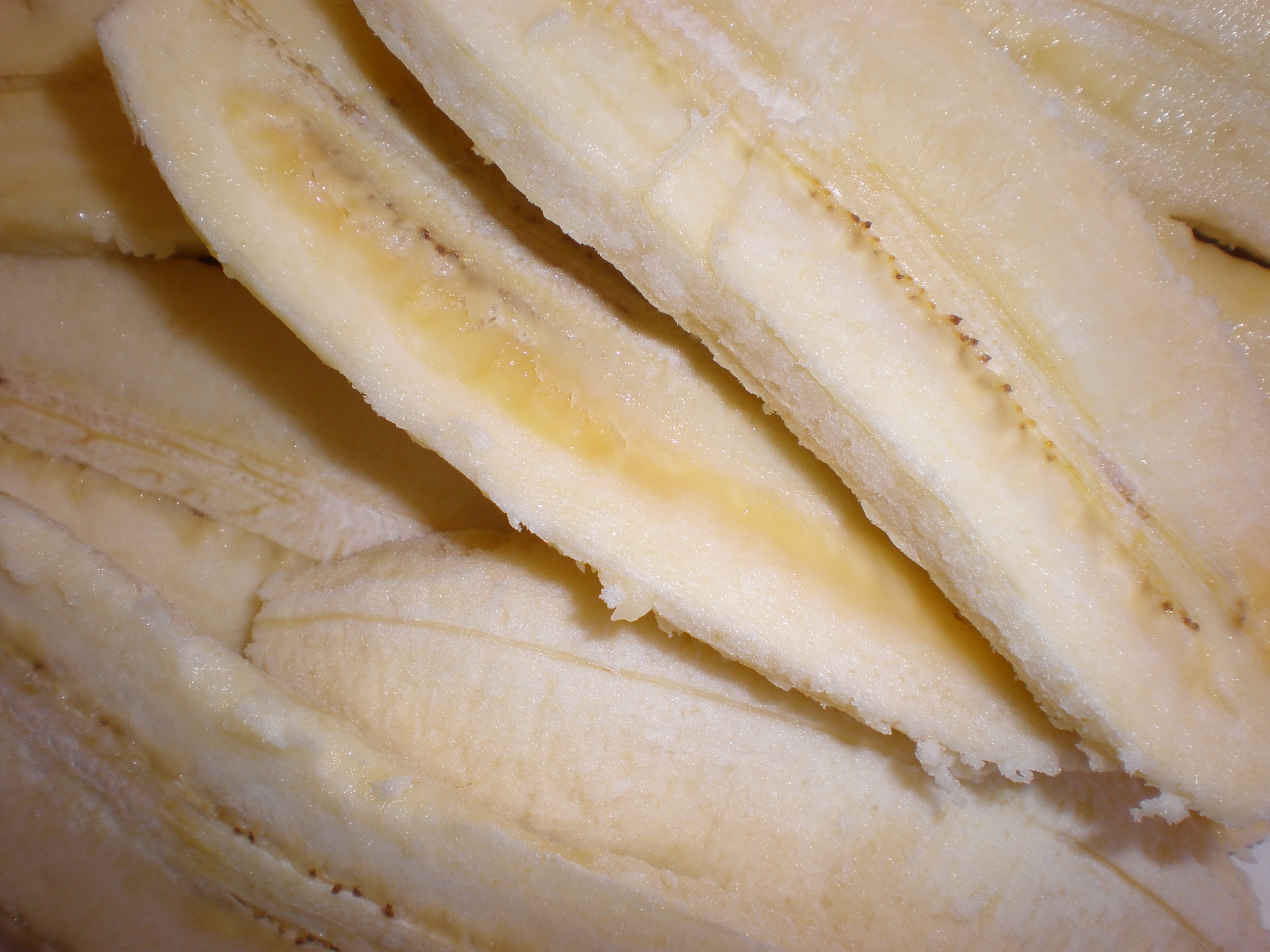 Sliced saba bananas