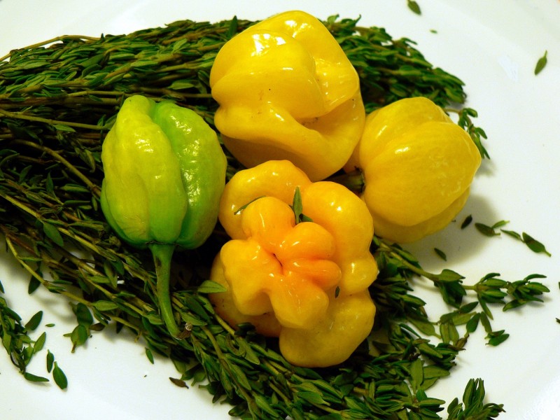 Peppers and thyme