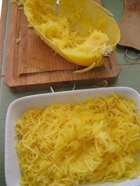 Spaghetti Squash cooked and prepared 3