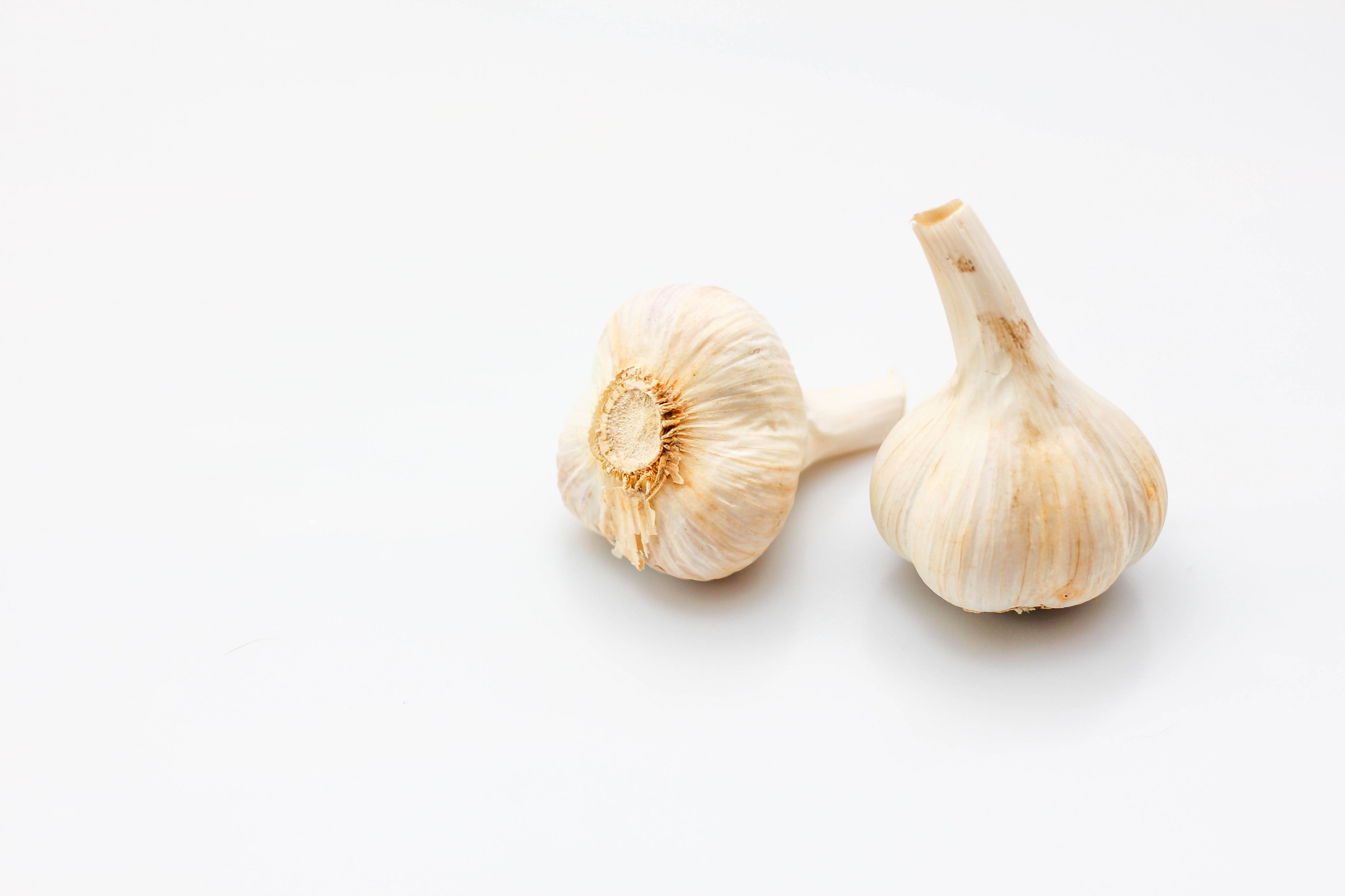 Raw Garlic on a White Background (24303342708)