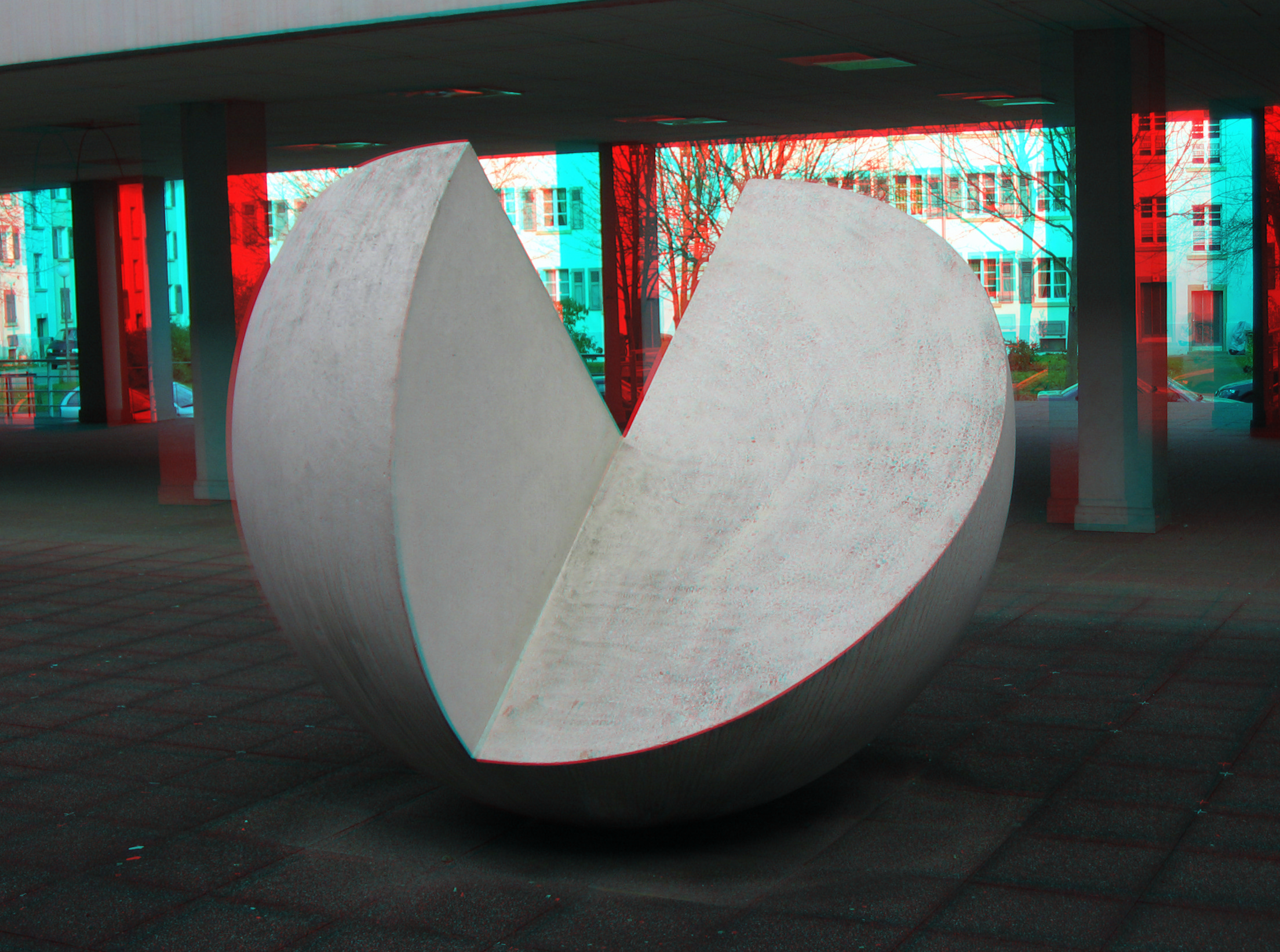 Familie von fuenf halben Kugeln 4 a anaglyph