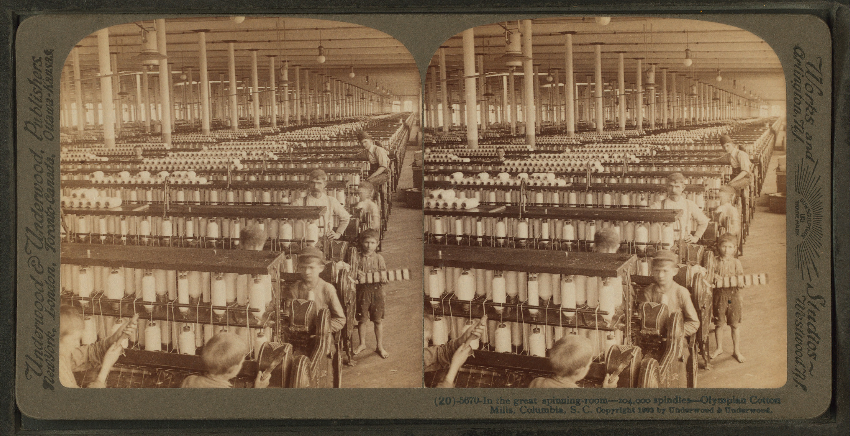 In the great spinning-room - 104,000 spindles - Olympian Cotton Mills, Columbia, S.C, from Robert N. Dennis collection of stereoscopic views