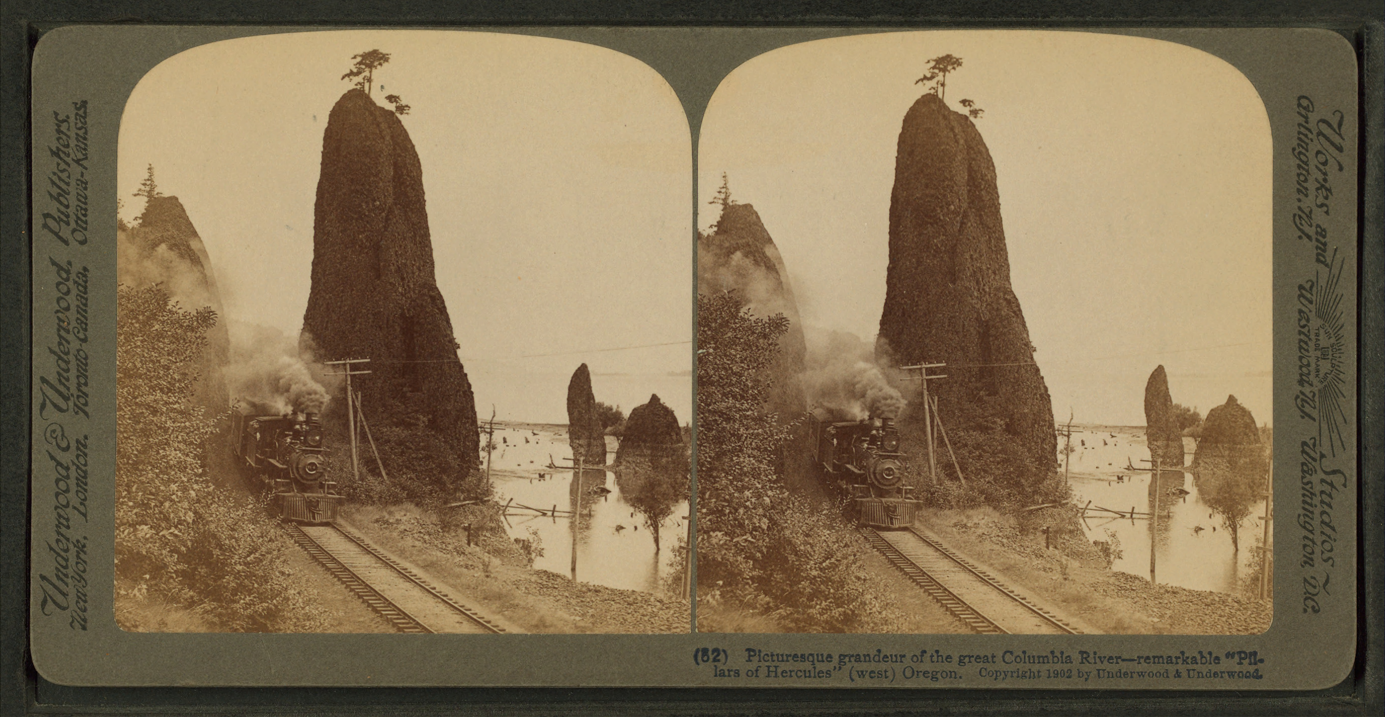 Picturesque grandeur of the great Columbia River, remarkable 'Pillars of Hercules (west) Oregon, from Robert N. Dennis collection of stereoscopic views