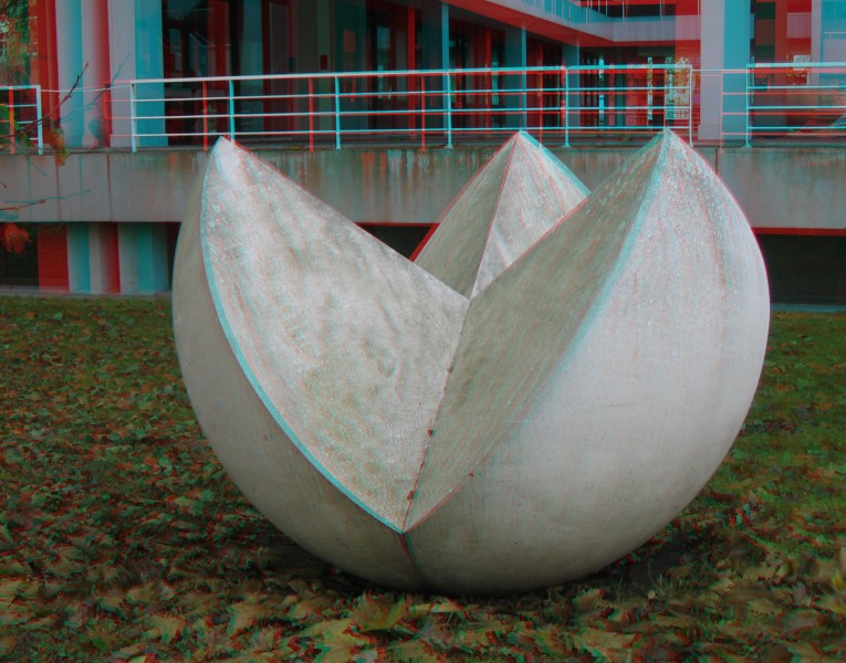Familie von fuenf halben Kugeln 5 a anaglyph