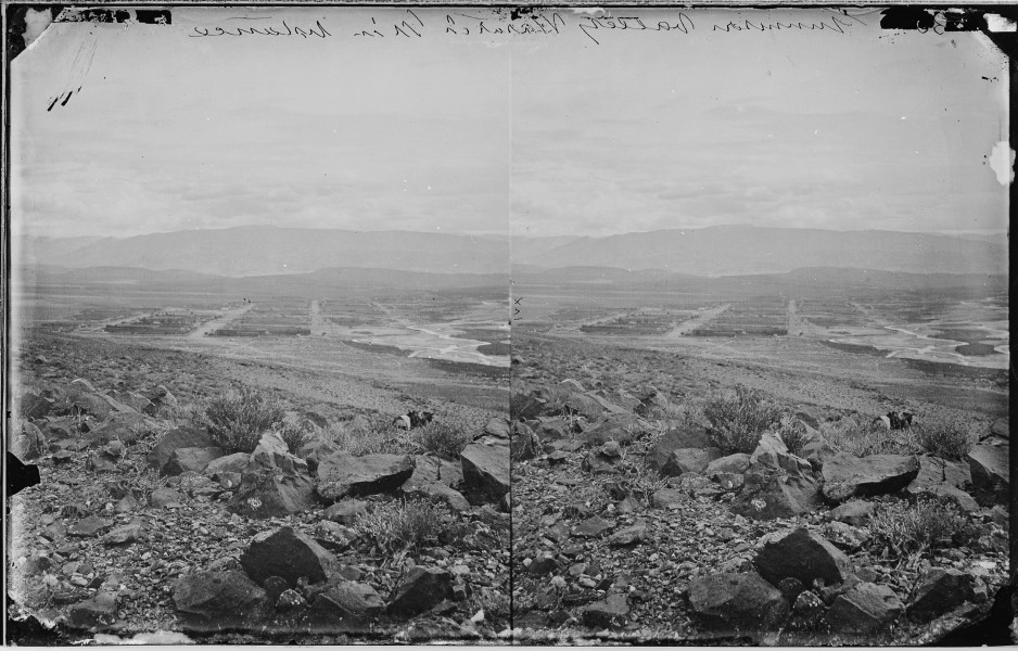 Gunnison, Gunnison Valley Wasatch Mountains in distance, Utah 1872 - NARA - 519737
