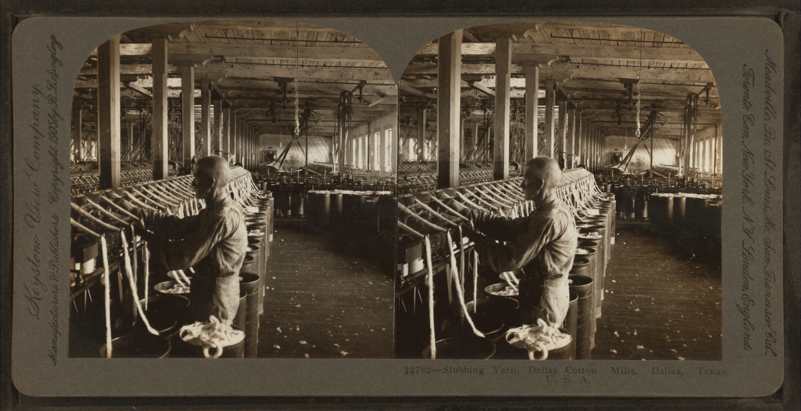 Slubbing Yarn, Dallas Cotton Mills, Dallas, Texas, U.S.A, by Singley, B. L. (Benjamin Lloyd)