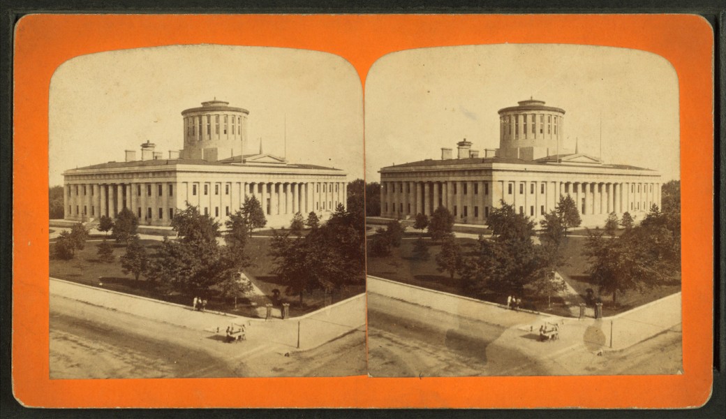 View of the State Capitol in Columbus, from Robert N. Dennis collection of stereoscopic views