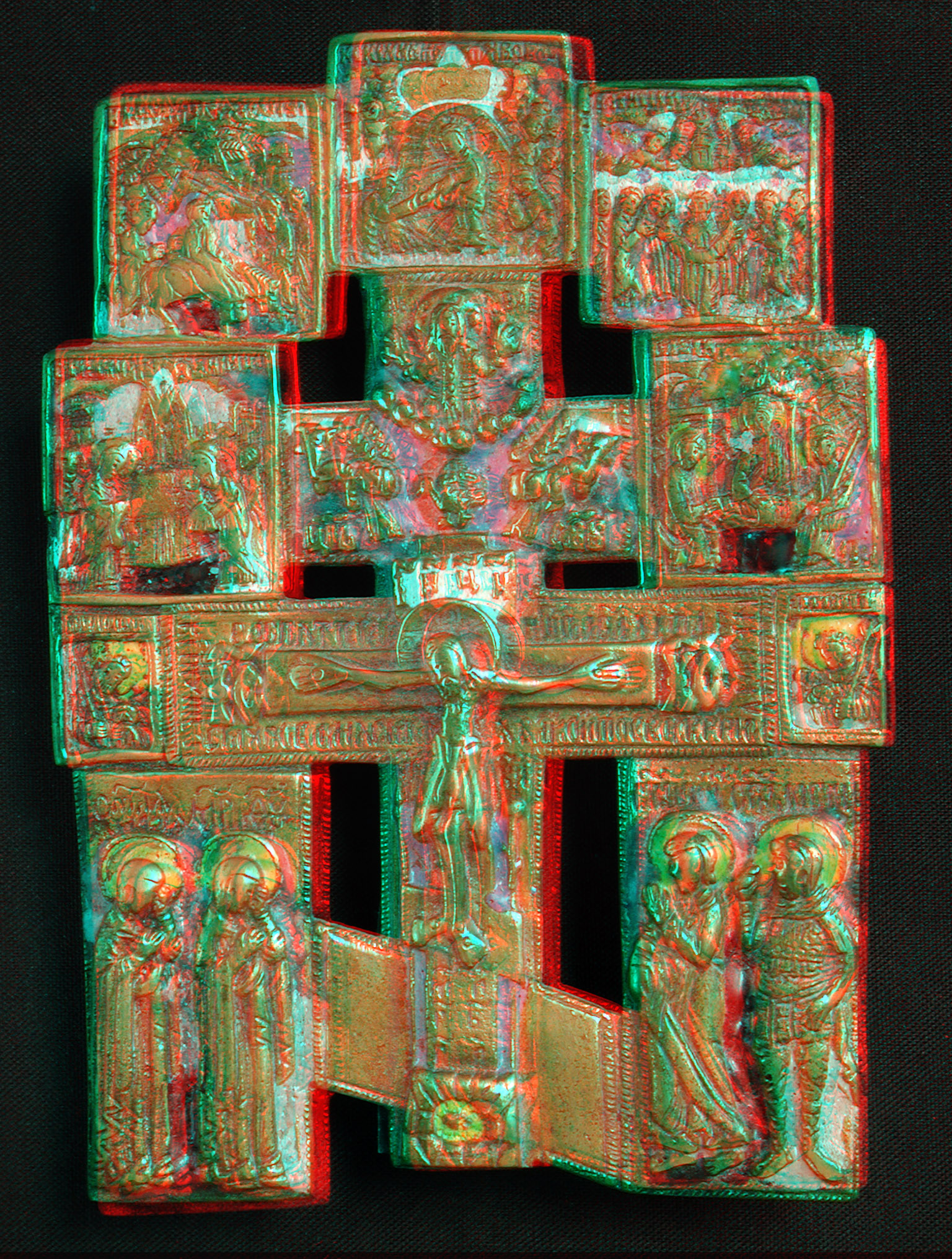 Russian orthodox crucifix anaglyph