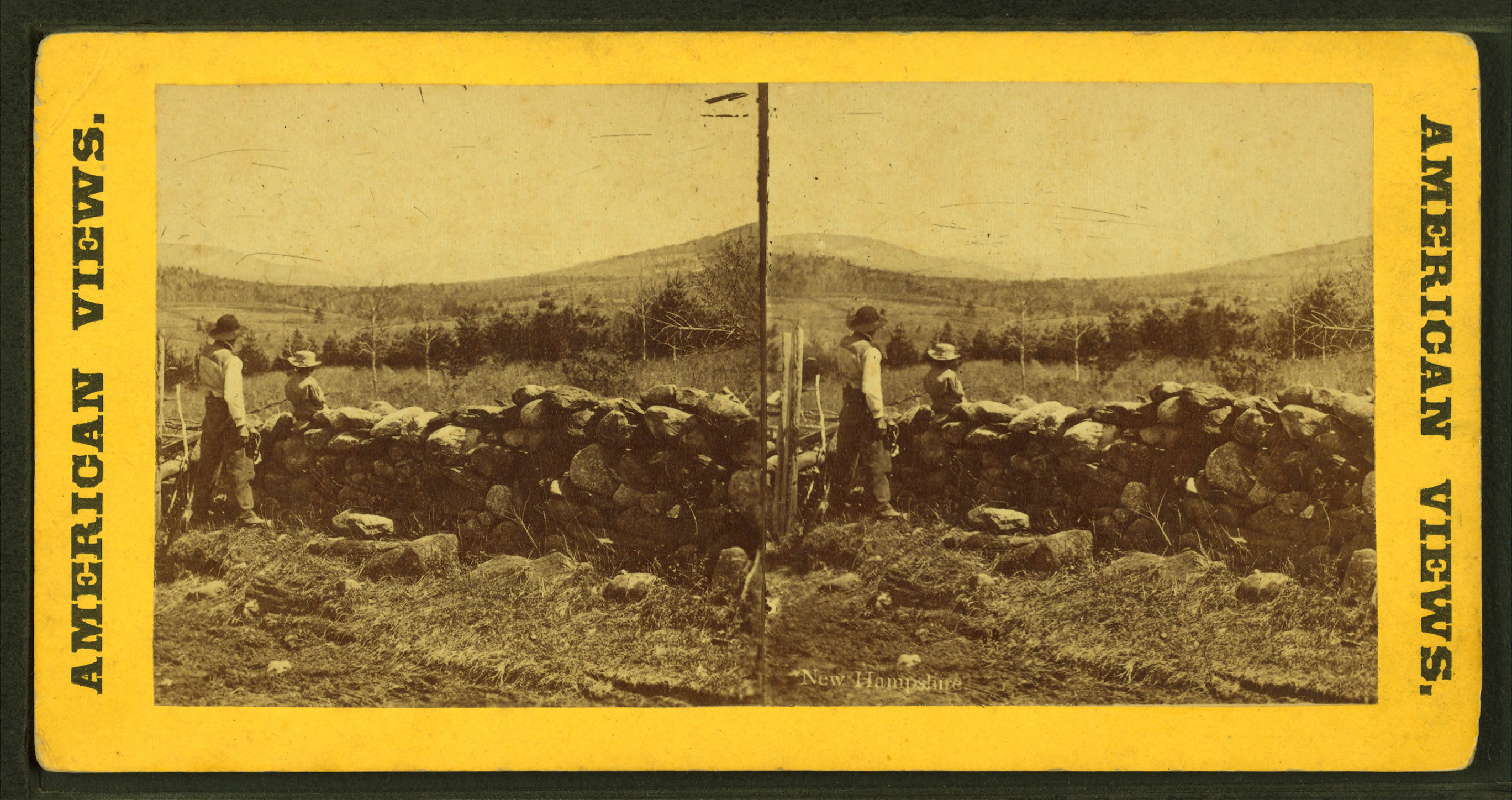 Stone fence, from Robert N. Dennis collection of stereoscopic views