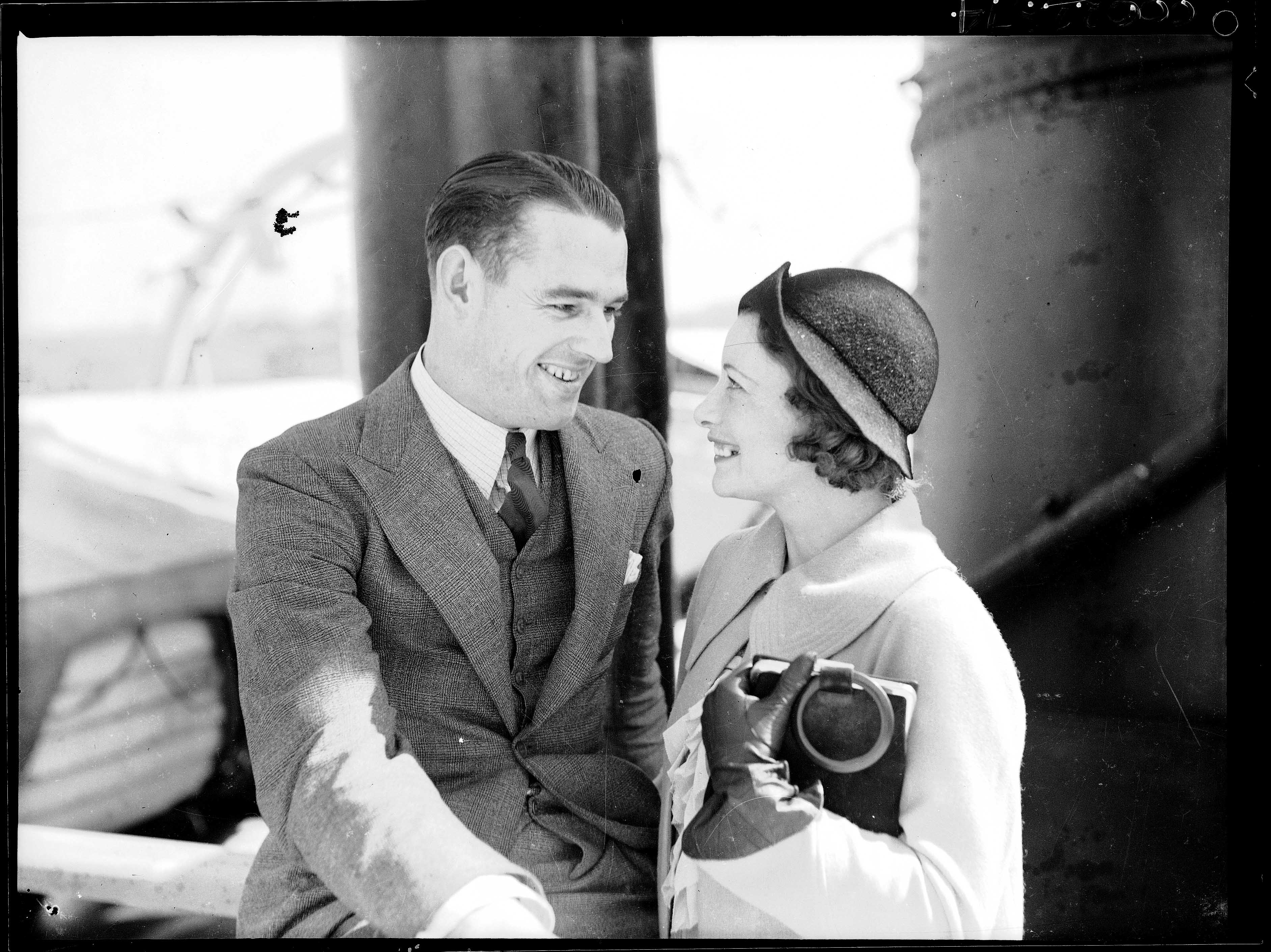 Australian actor Brian Abbot and his wife Grace Rikard Bell on board SS MORINDA at no. 10 wharf Walsh Bay (8146420887)