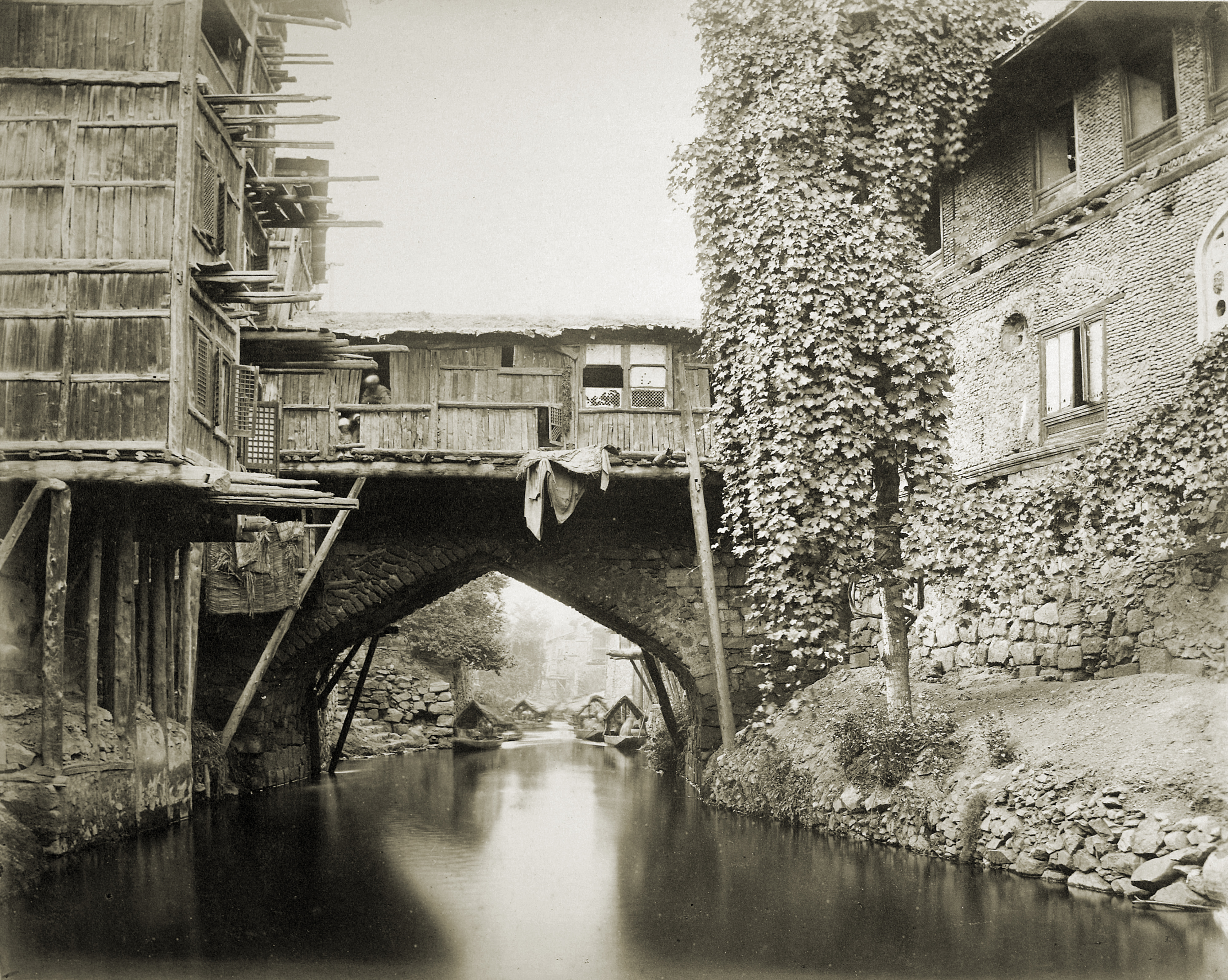 Bridge on the Marqual Canal Cashmere by Samuel Bourne 1865