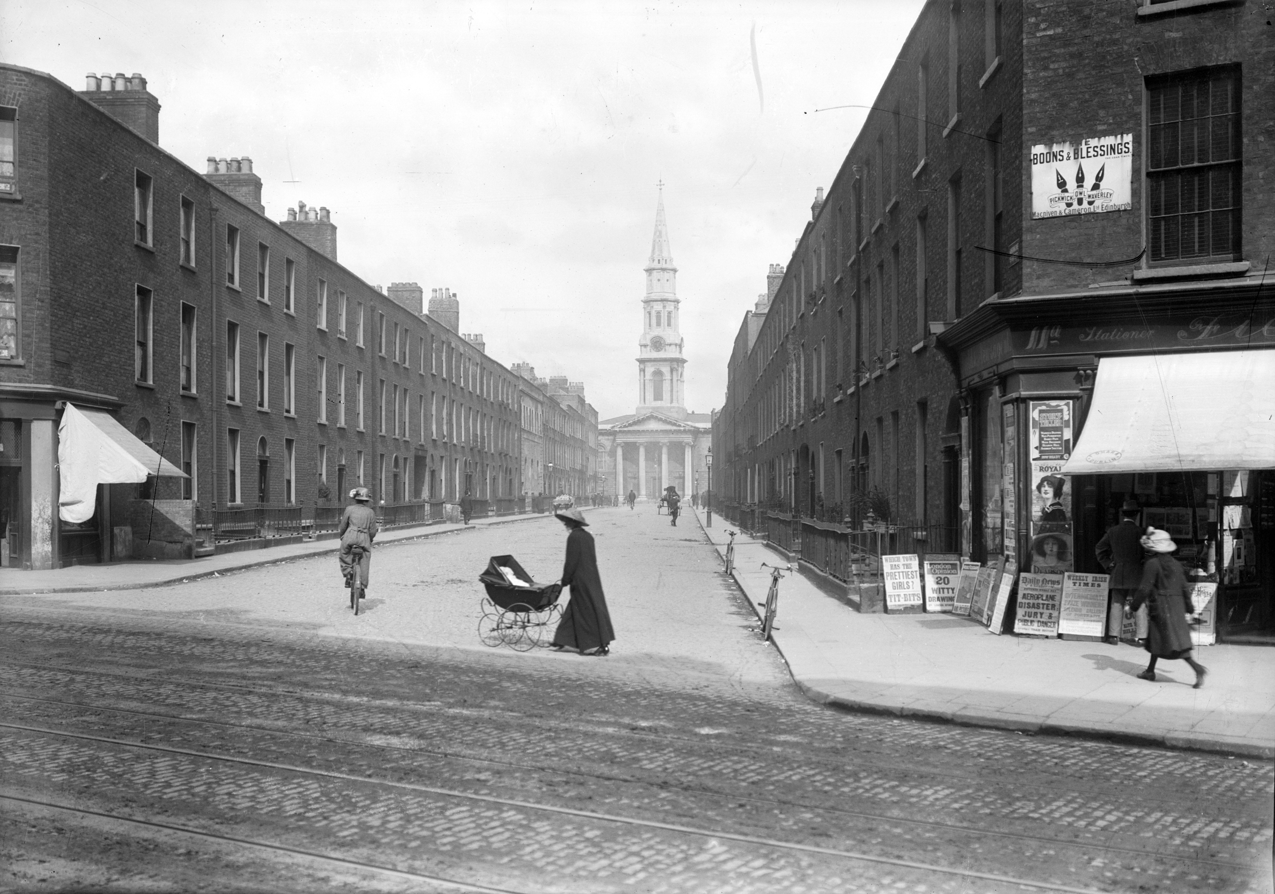 Hardwicke Street with St. George's Church at end, Dublin