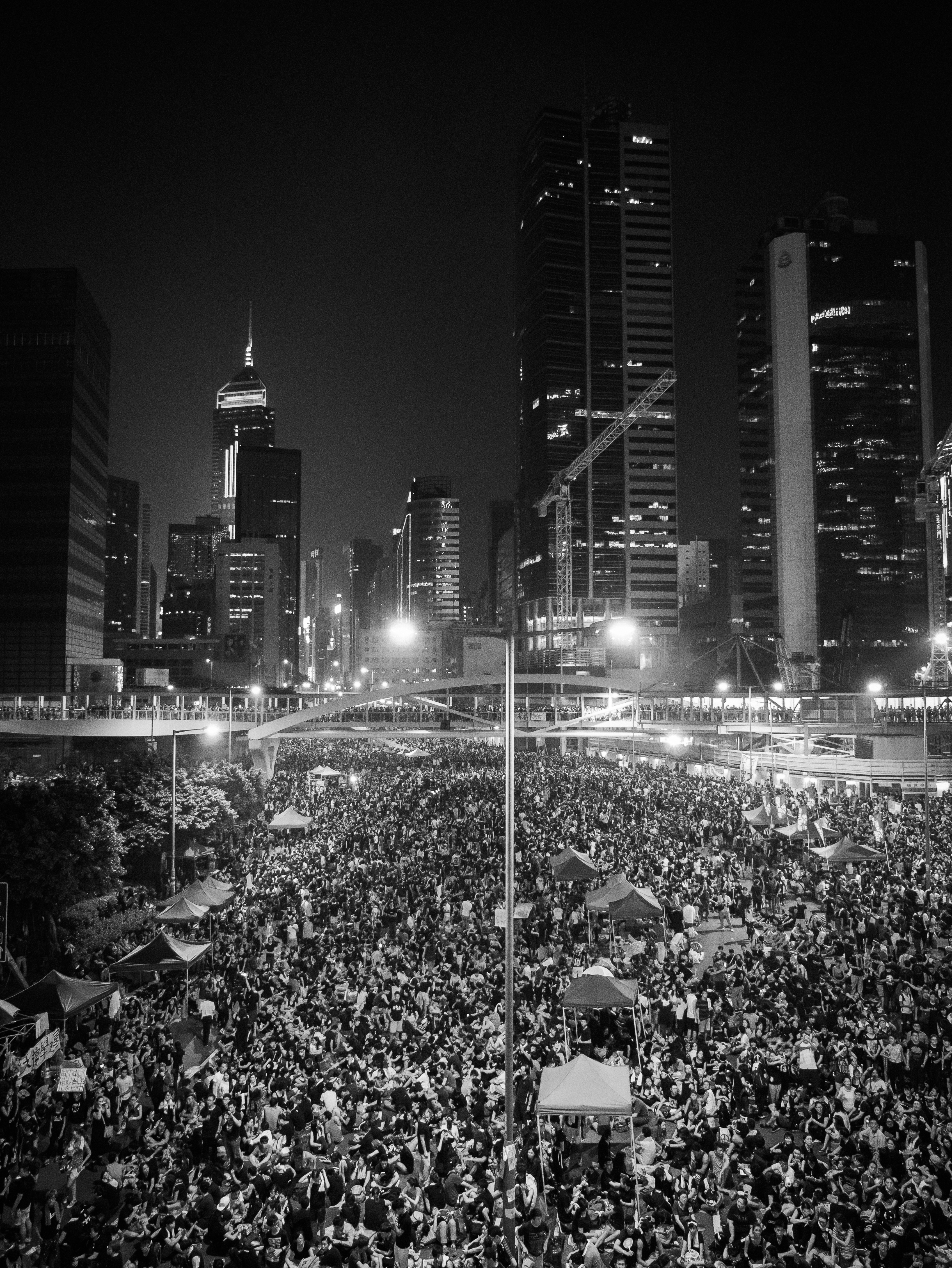 Hong Kong Umbrella Revolution -umbrellarevolution -umbrellamovement -gm1 -lumix -monochrome (15269984528)