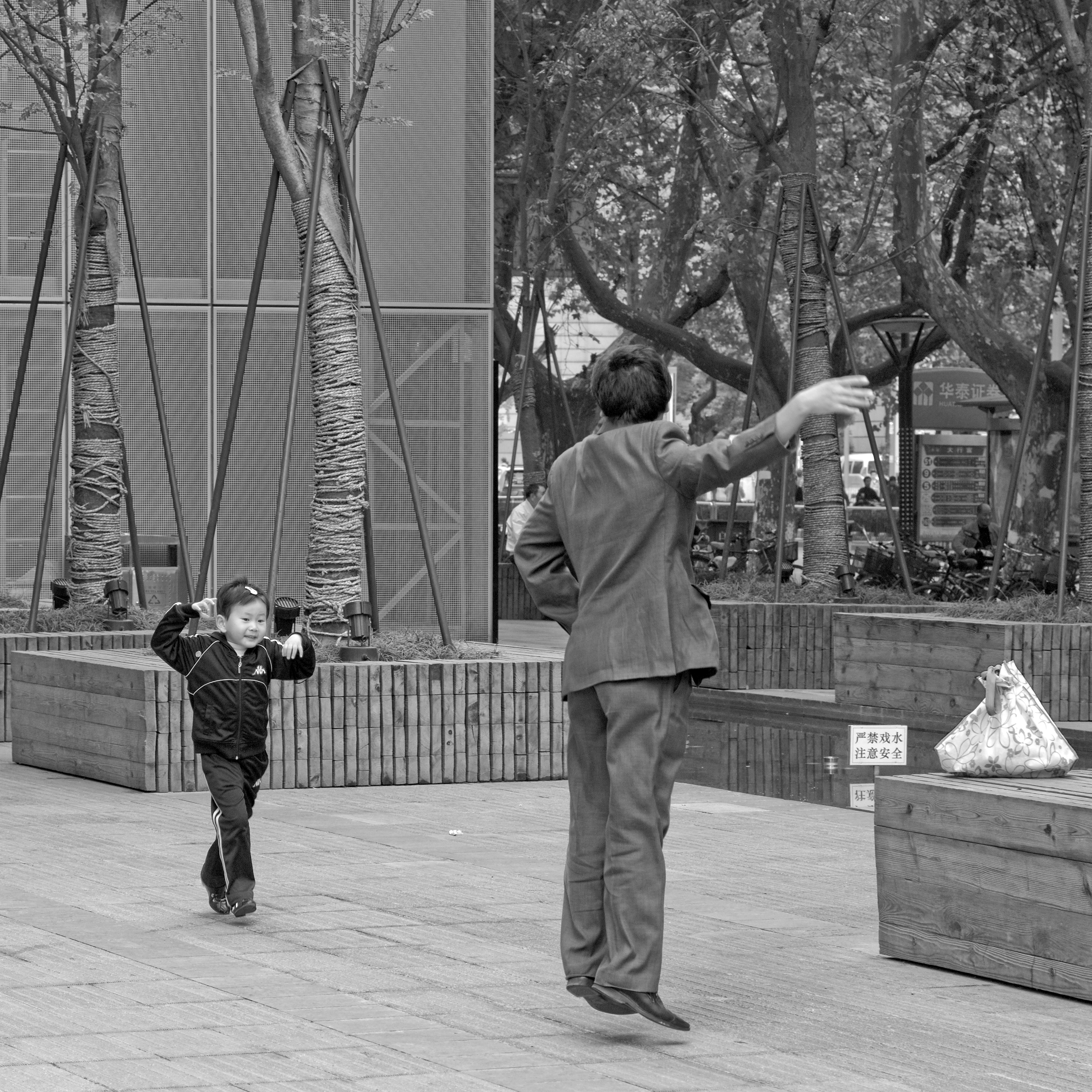 Man dancing with his kid