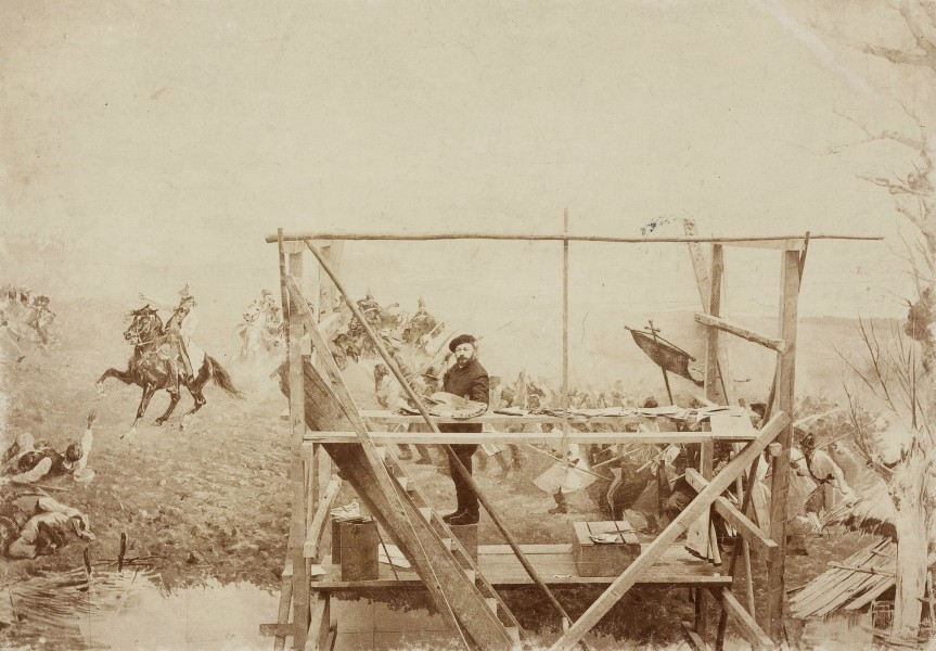 Anonymous Jan Styka at work on Racławice Panorama