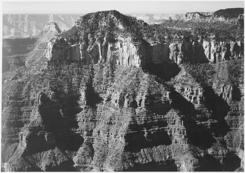 Close-in view taken from opposite of cliff formation, high horizon, 