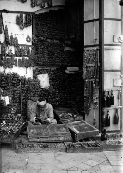 Costumes, characters, etc. Native jewellery -i.e., jewelry- shop.