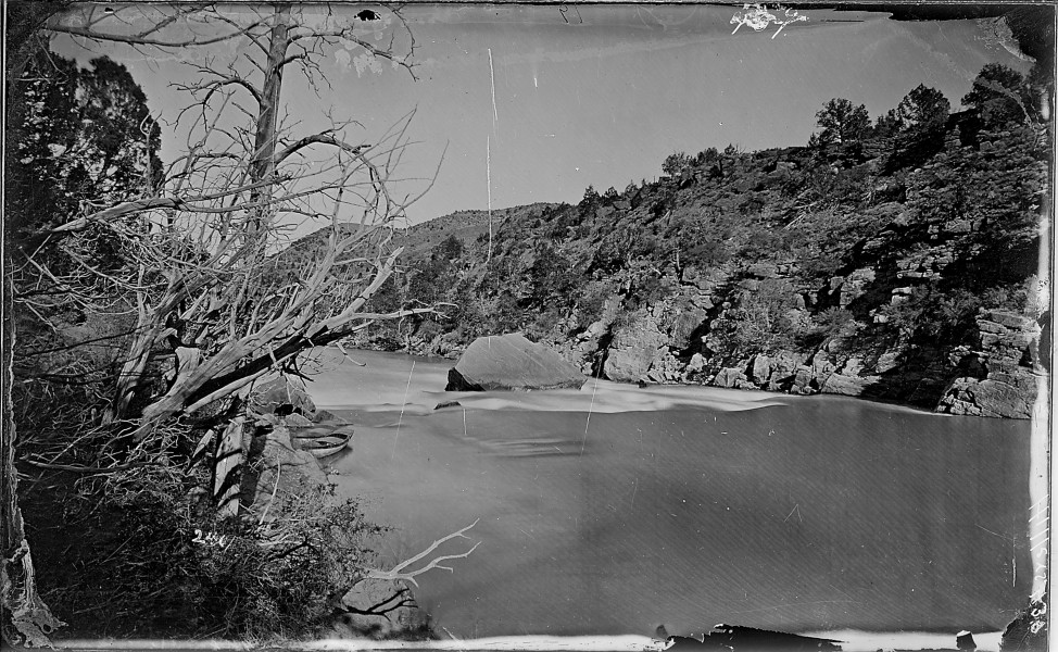 Red Canyon, Green River-Ashley Falls from above, Utah. Before the portage of the boats. See also 481, 554, 555. Note... - NARA - 517802
