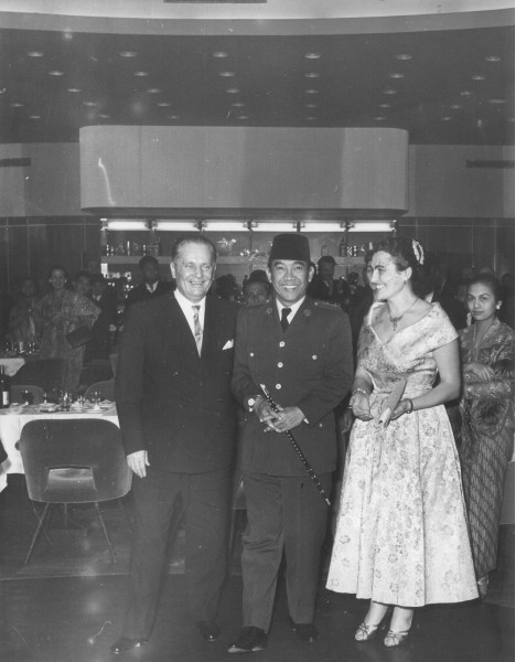Stevan Kragujevic, Tito, Sukarno and Jovanka, 19.1.1958, hotel Metropol u Beogradu