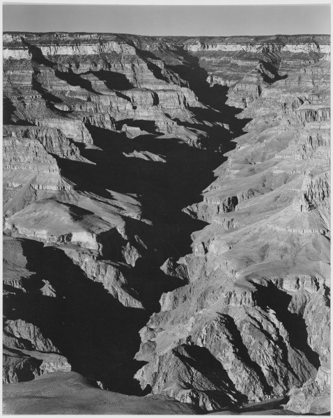 View with shadowed ravine, 