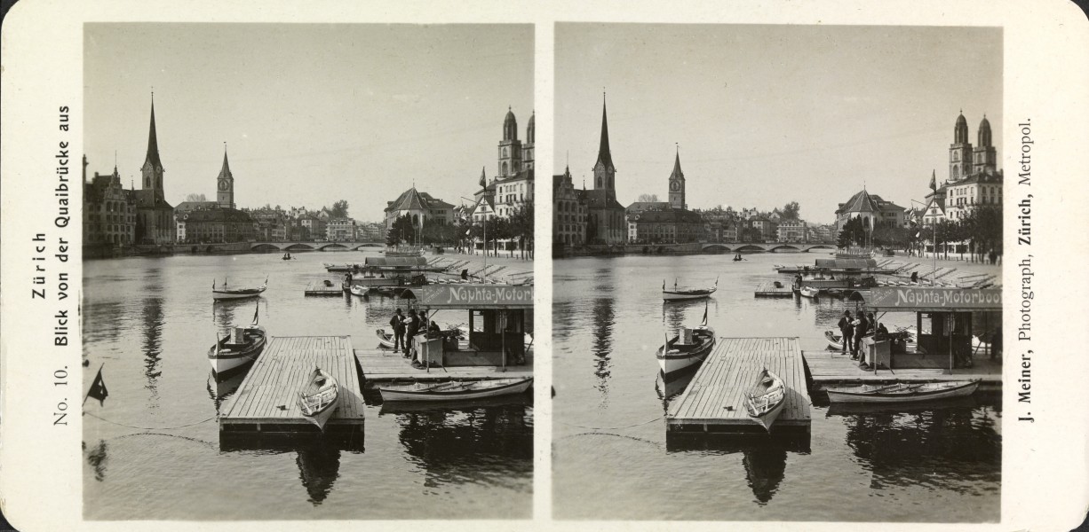 Zürich, Blick von Quaibrücke - ETH BIB Ans 07249 (Johannes Meiner)