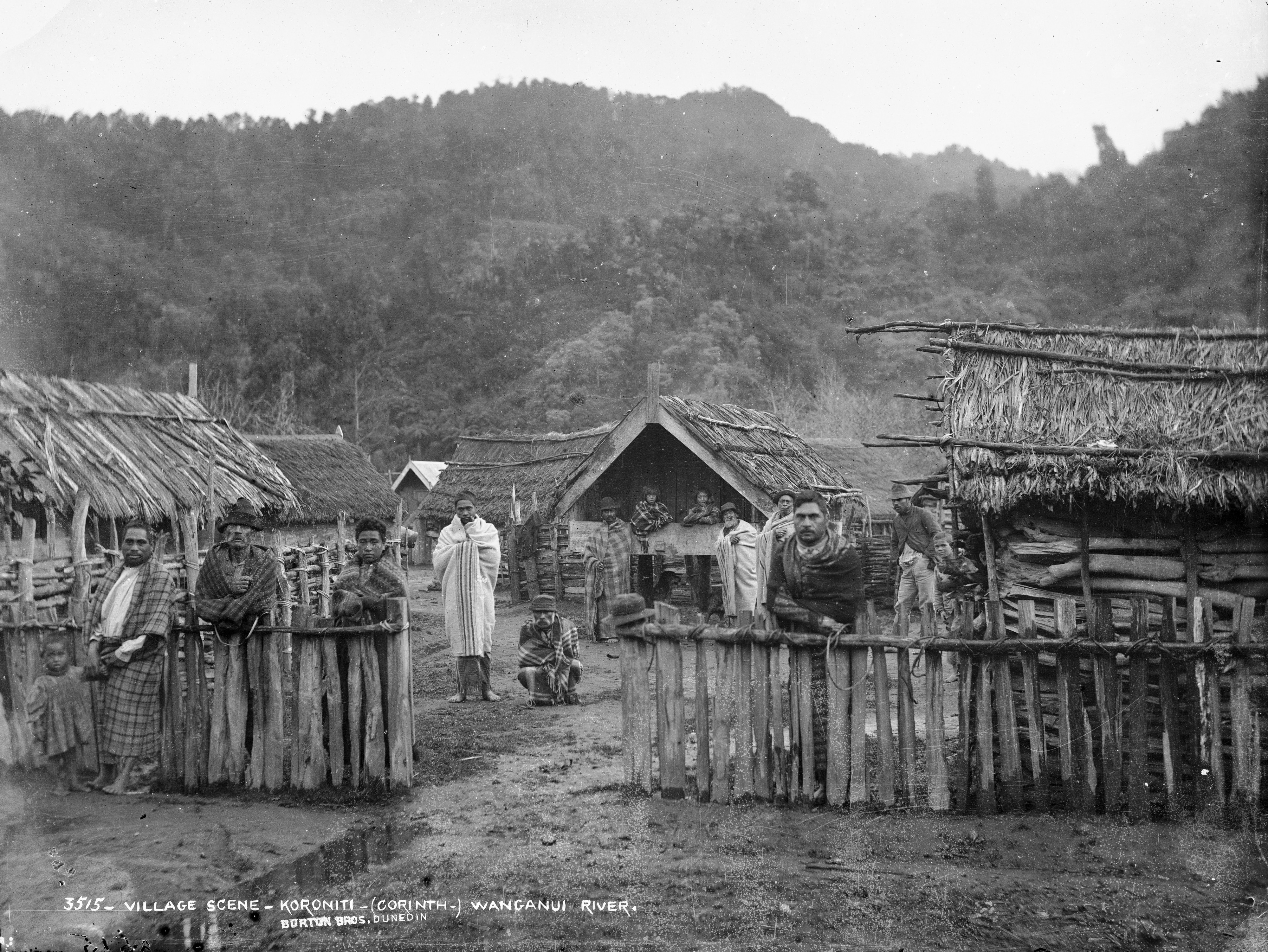 Alfred Burton - Village scene, Koriniti (Corinth), Wanganui (sic) River - Google Art Project