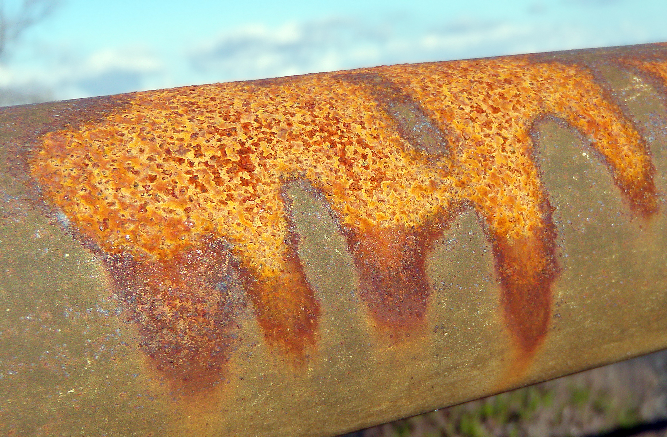 Pattern of rust on the rail