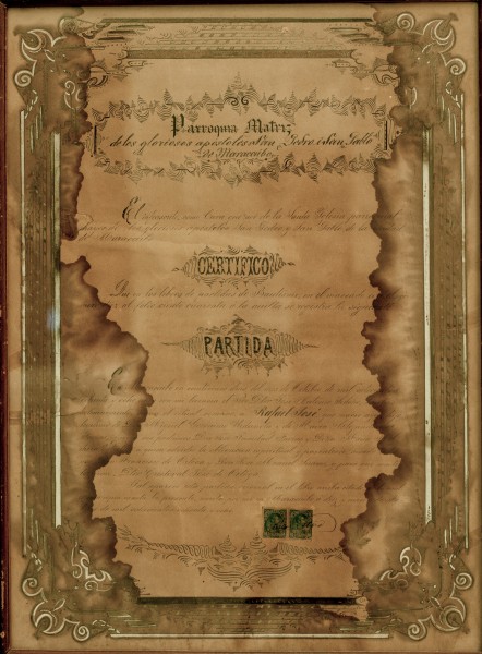 Bautism certified of Urdaneta General