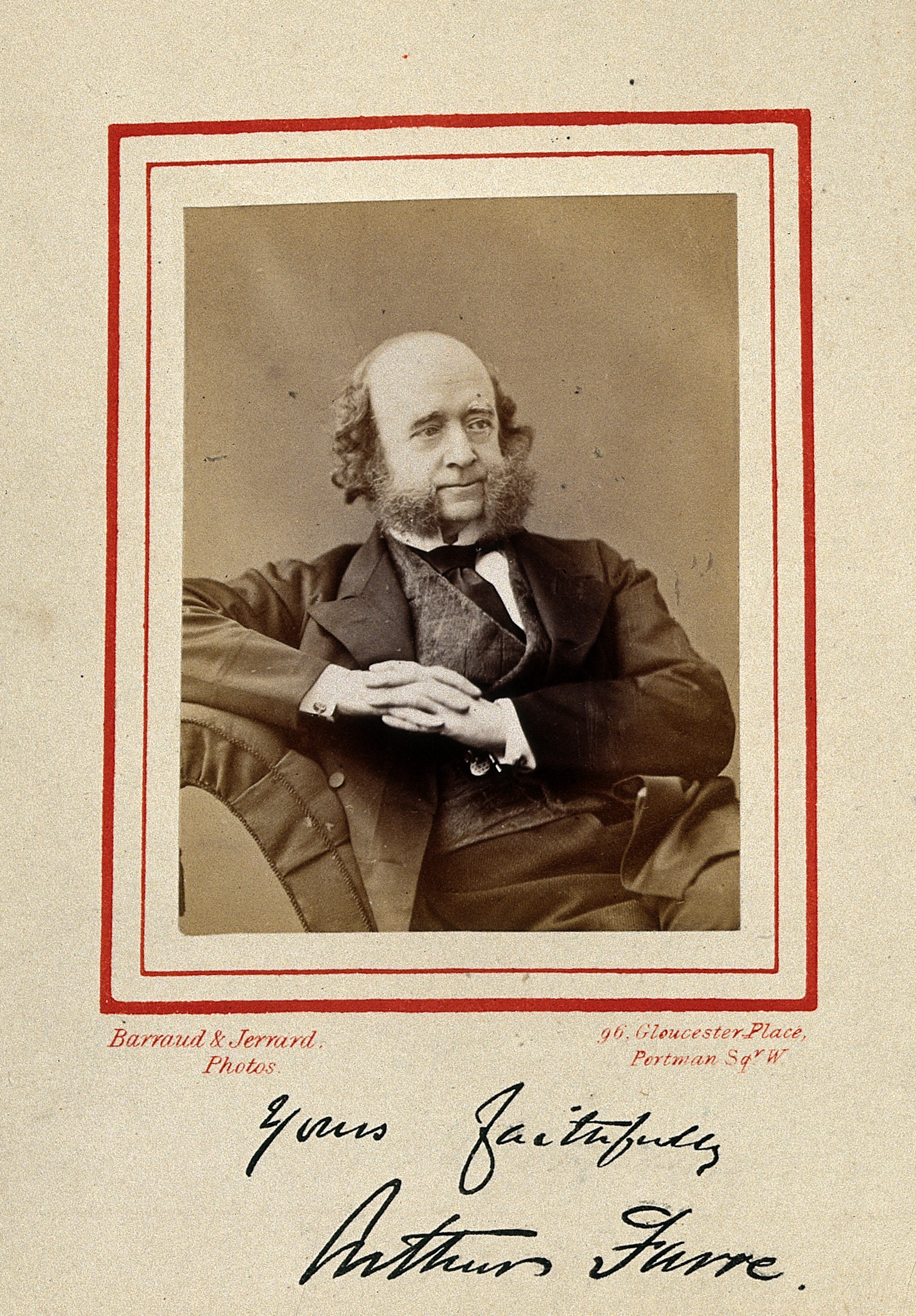 Arthur Farre. Photograph by Barraud & Jerrard, 1873. Wellcome V0028380