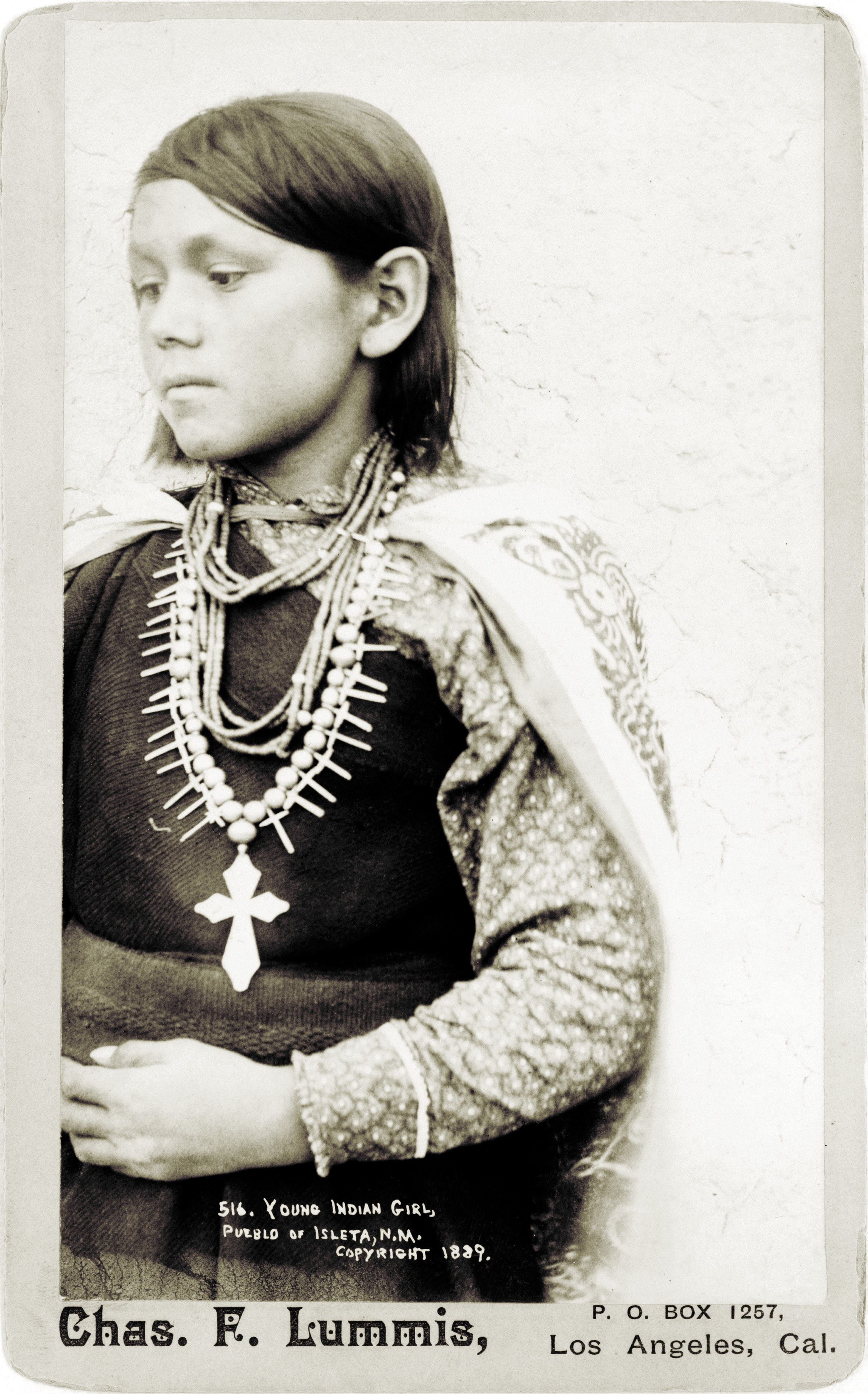 Charles Lummis, Young Indian girl, pueblo of Isleta, New Mexico, 1890