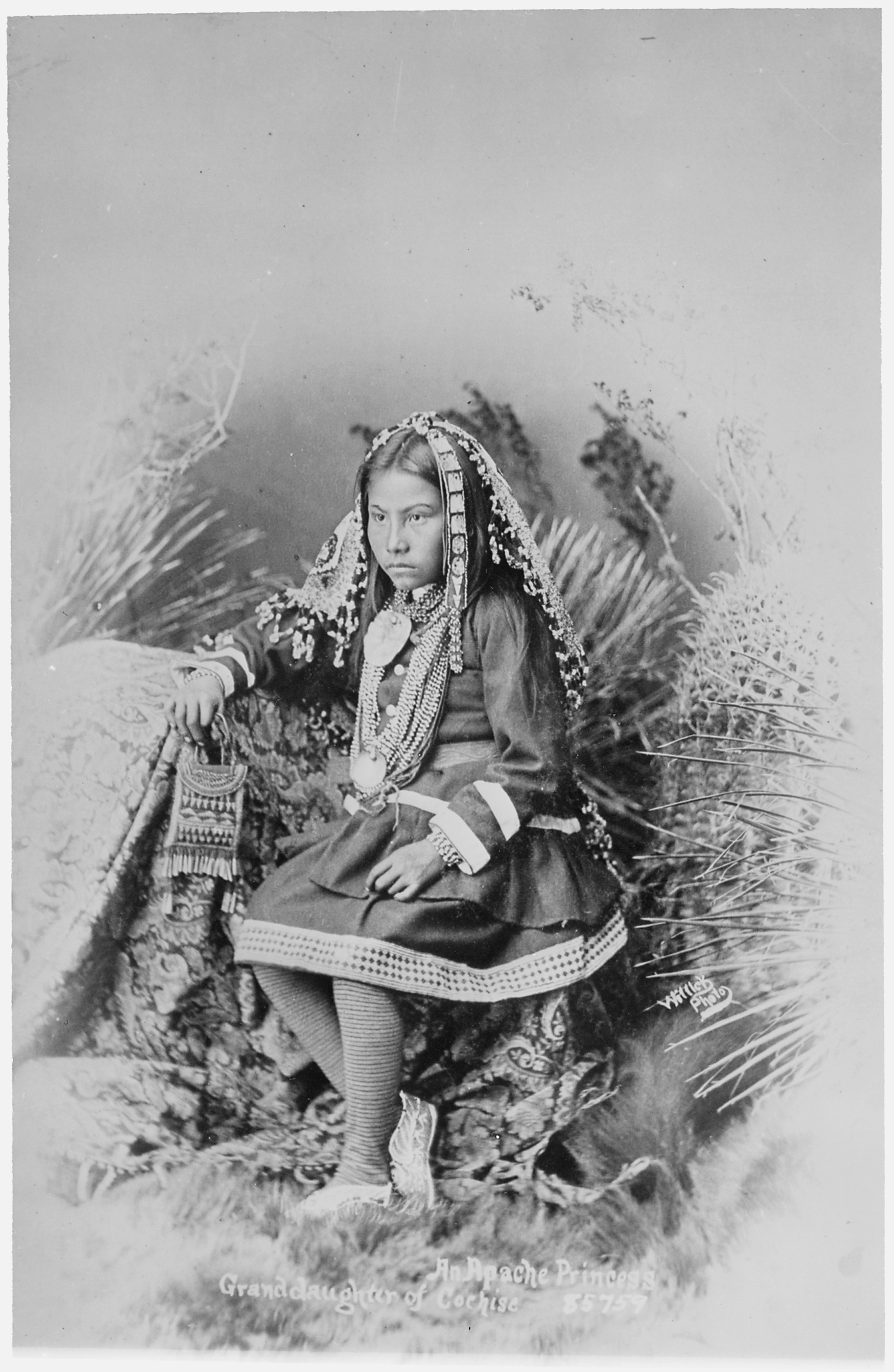 Chiricahua Apache girl, granddaughter of Cochise, full-length, seated, 1886 - NARA - 530900