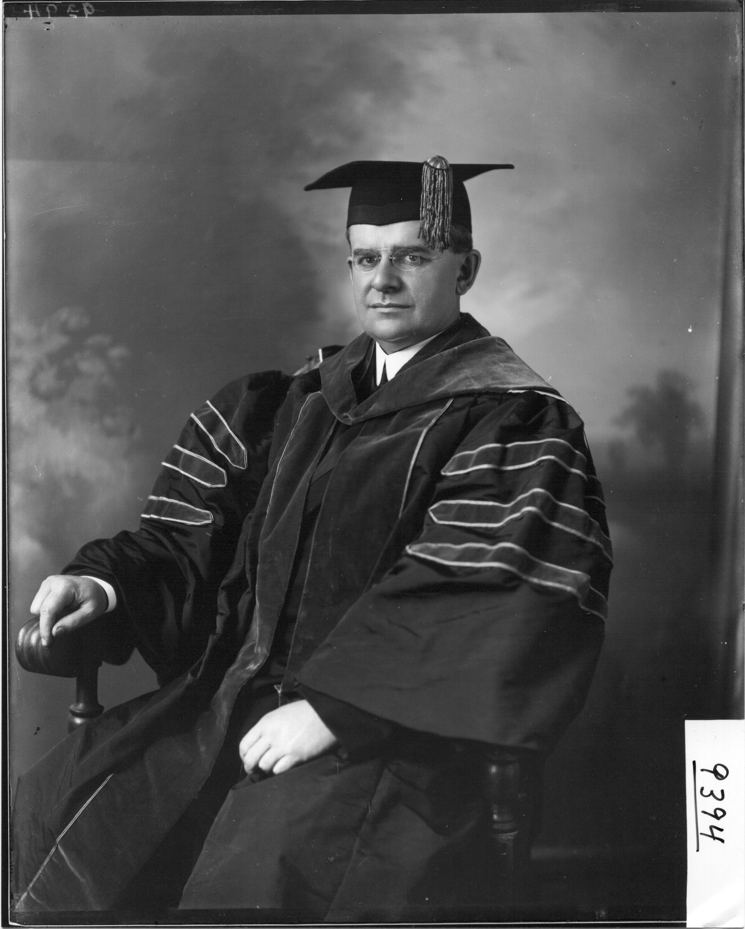 Guy Potter Benton in academic cap and gown 1909 (3192580532)