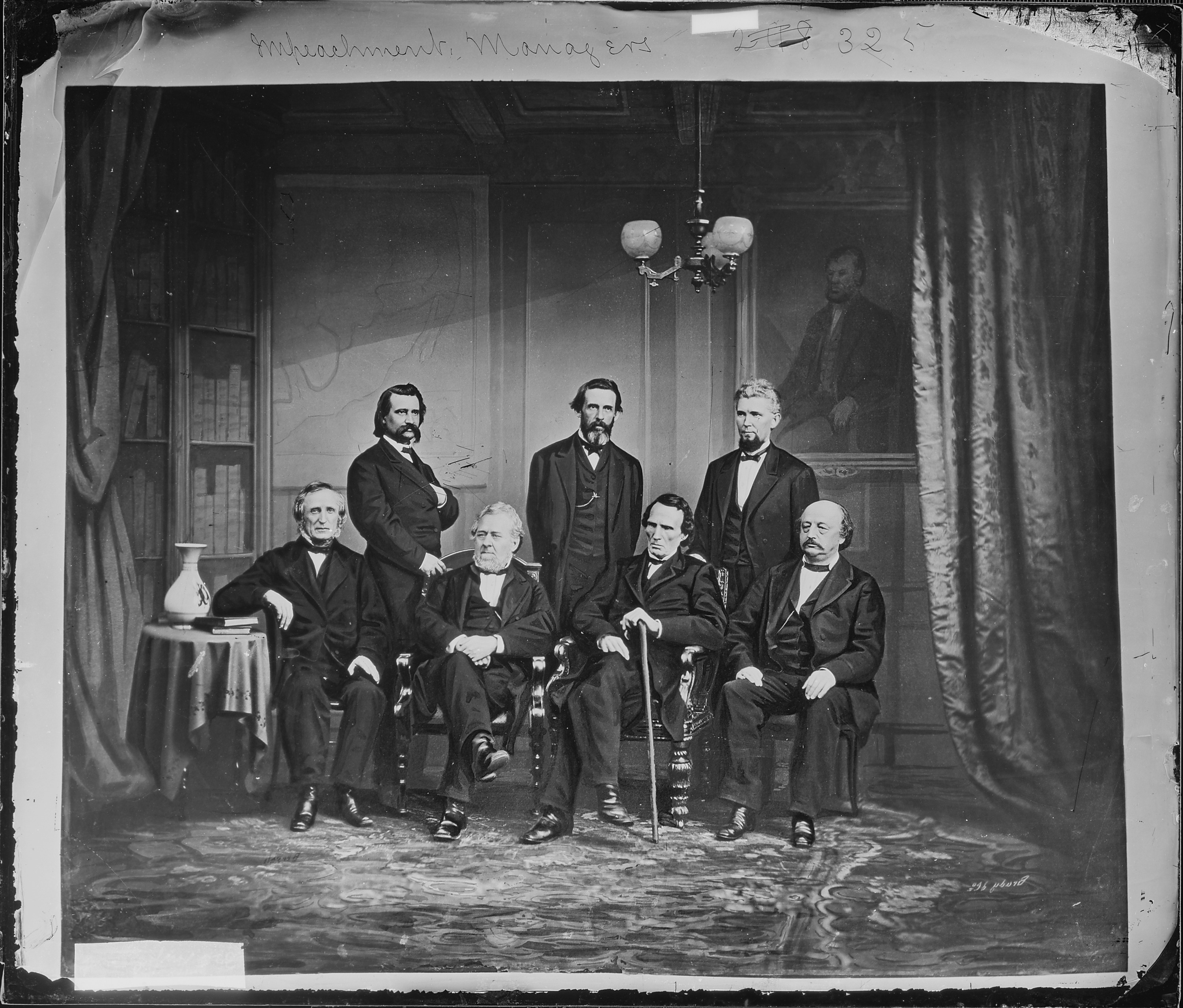 Impeachment Committee, Gen. John A. Logan, Hon. Thaddeus Stevens, Pa., Hon. Thomas Williams, Pa., Hon. James A.... - NARA - 528503