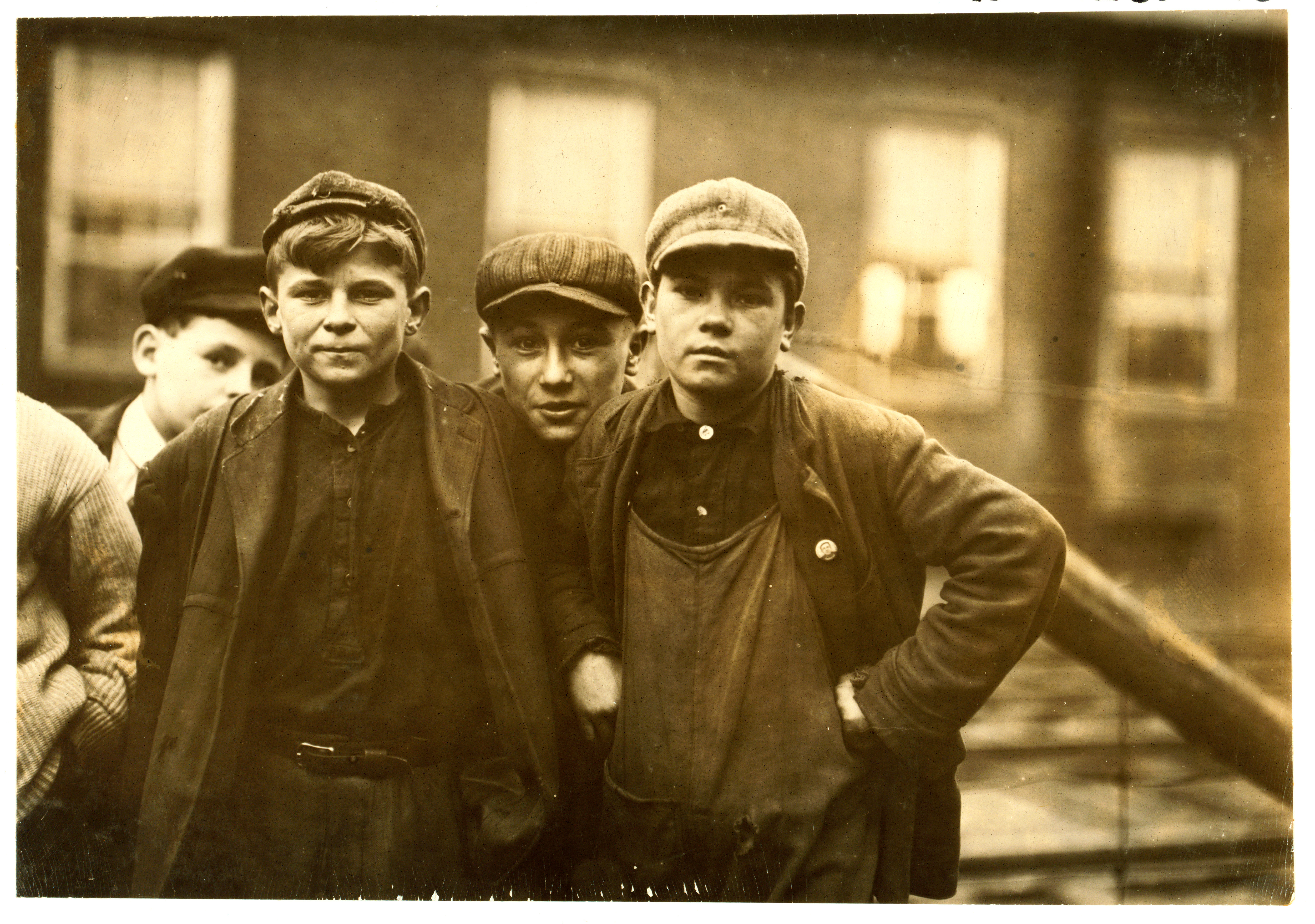 Lewis Hine, Andrew Stefanik and Arthur Asslin, cotton mill workers, Chicopee, Massachusetts, 1911