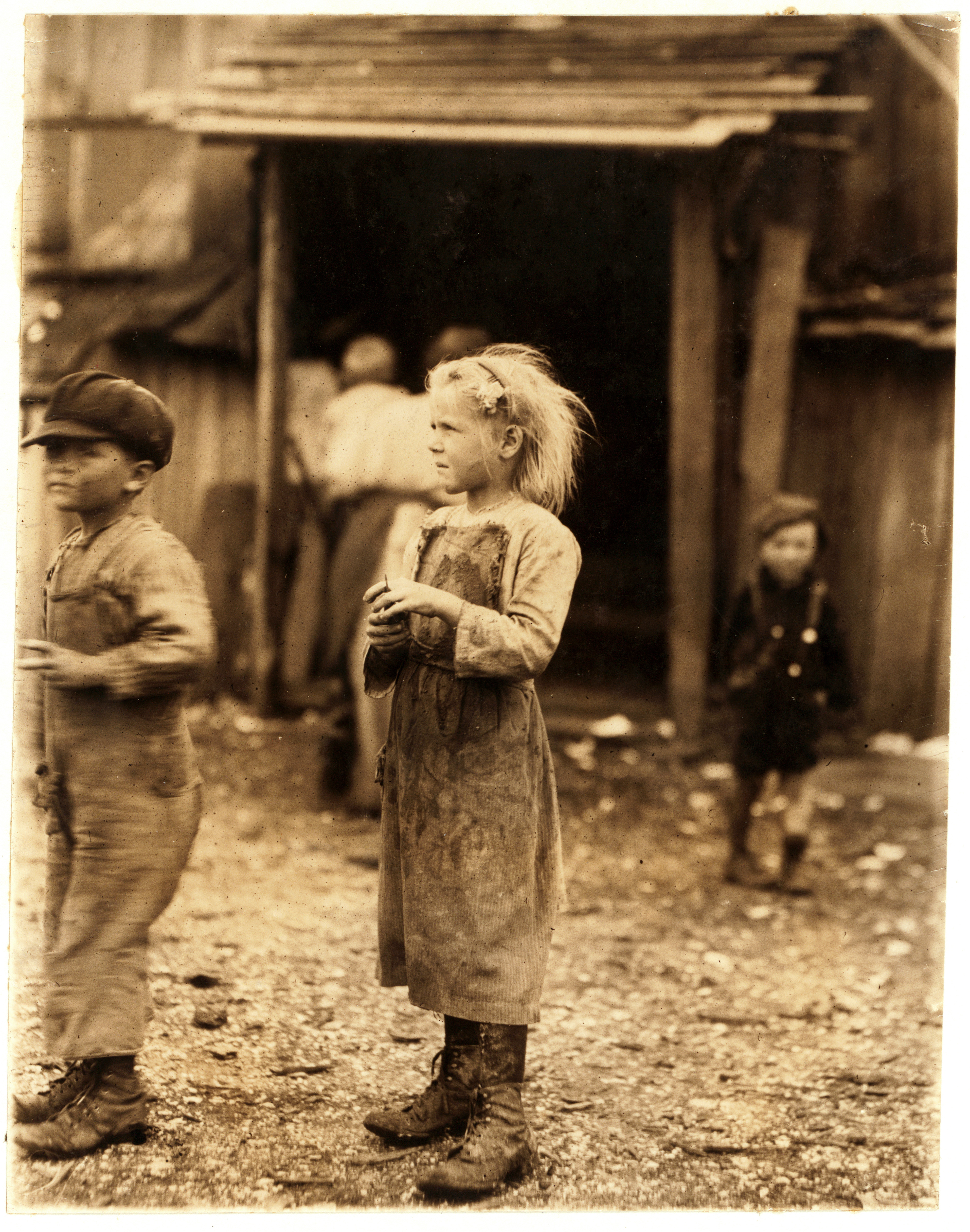 Lewis Hine, Bertha, six year old oyster shucker, Port Royal, South Carolina, 1912