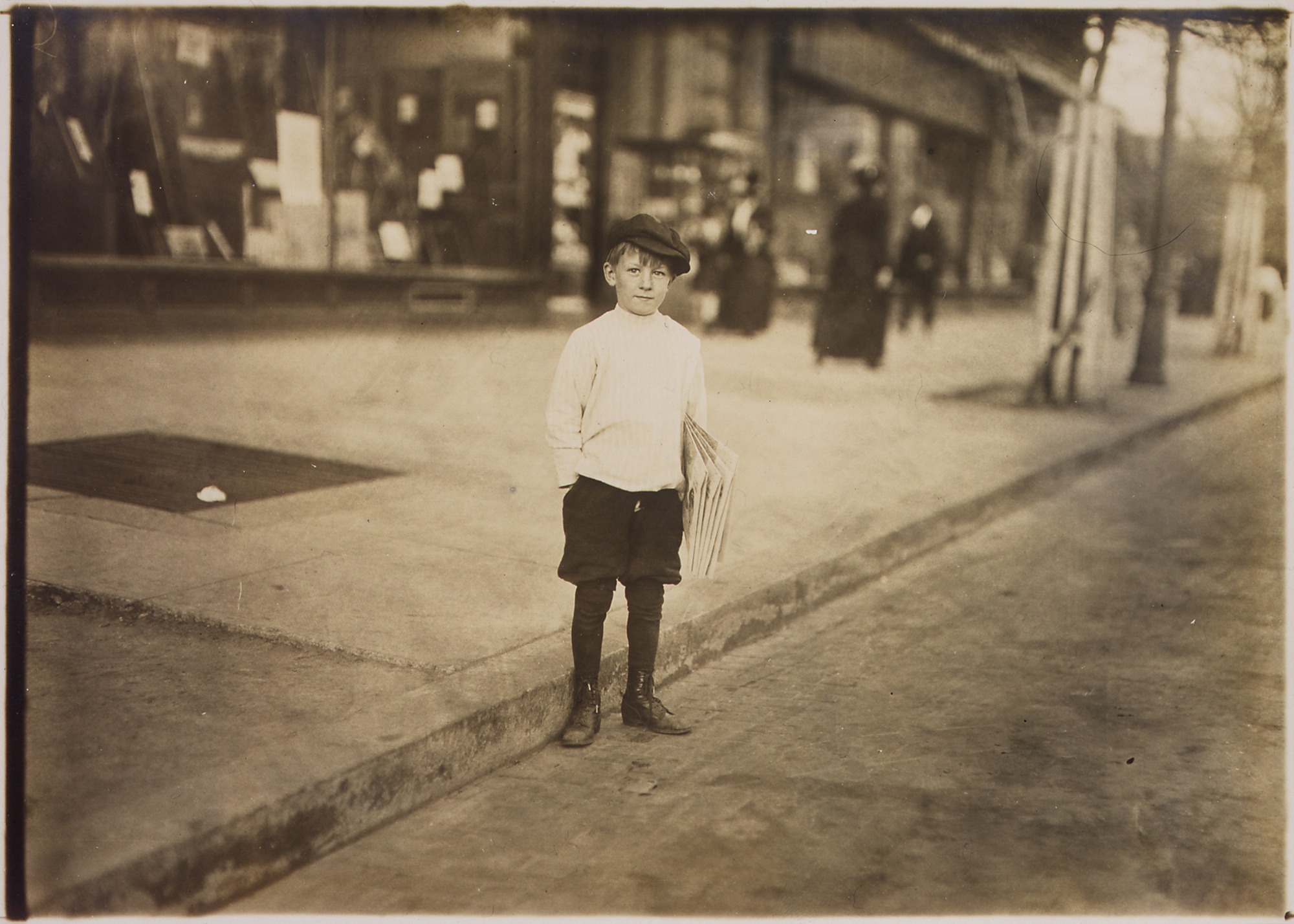 Photograph of William Lerch, 7 year old news-boy who sells for his brother. - NARA - 306625