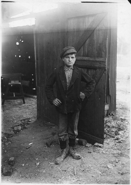 A glass works boy waiting for the night shift. Indiana. - NARA - 523082