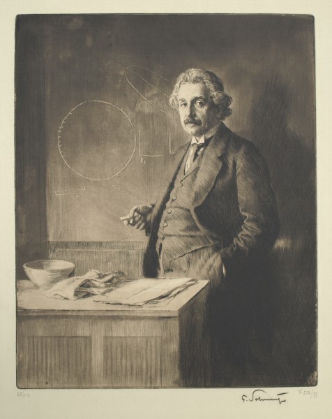 Albert Einstein, Etching by Ferdinand Schmutzer 1921