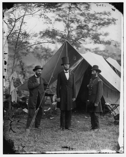 Allan Pinkerton, Abraham Lincoln and John Alexander McClernand at Antietam, Sharpsburg, MD 04326a original