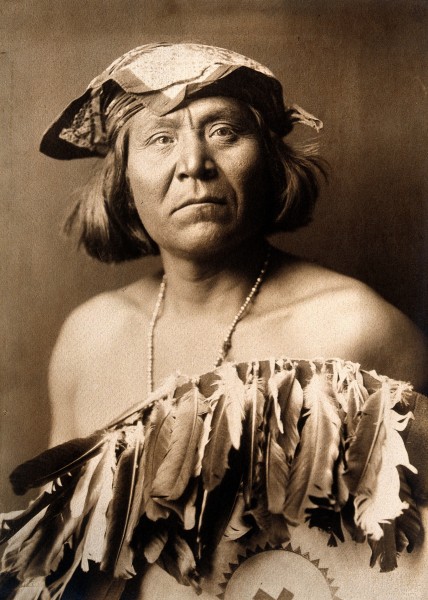 an Apache Indian, Go-Shona, in ceremonial dress. Wellcome V0038485