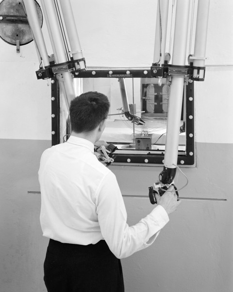 Bob Oldrieve using manipulator arms (9467819070)