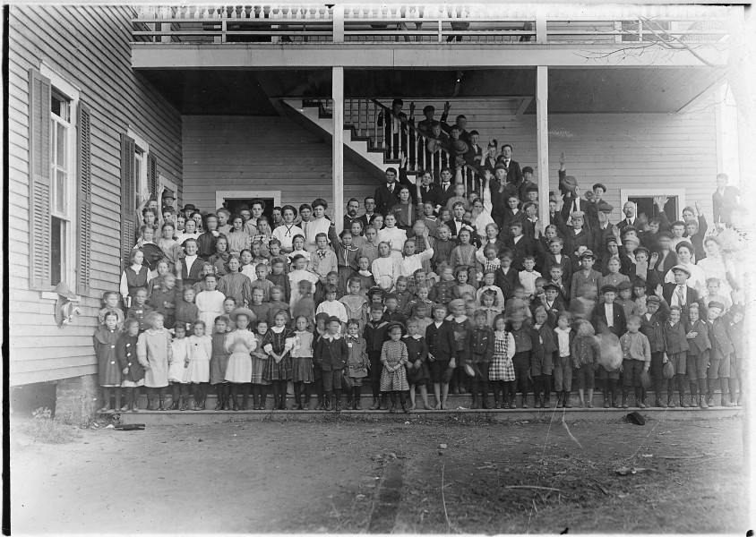 Cherryville Graded School. These are the children in the town who attend school. 2,000 population. One-third of these... - NARA - 523116