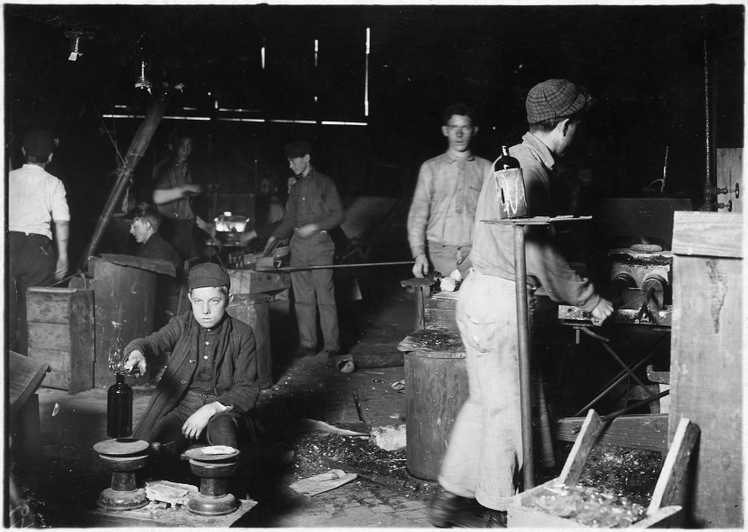 Day scene. Wheaton Glass Works. Boy is Howard Lee. His mother showed me the family record in Bible which gave birth... - NARA - 523239